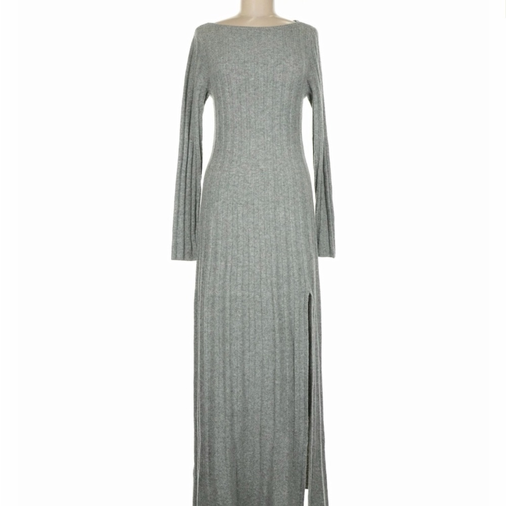SNOW DAY SALE ❄️  Abercrombie & Fitch Gray Long Sleeve Maxi Dress